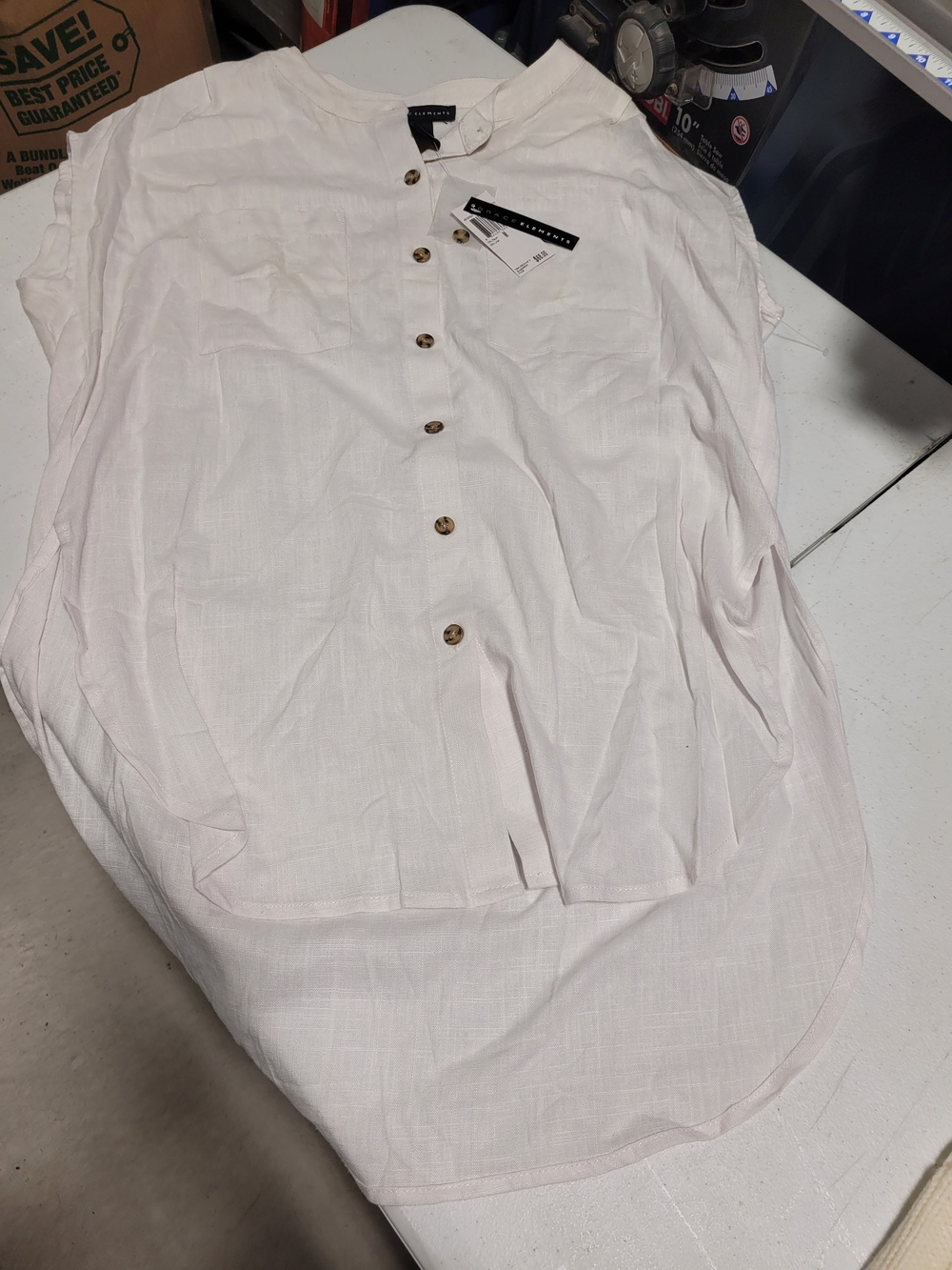 Grace Elements White Button-Front Women's Tunic - Picture 1 of 4